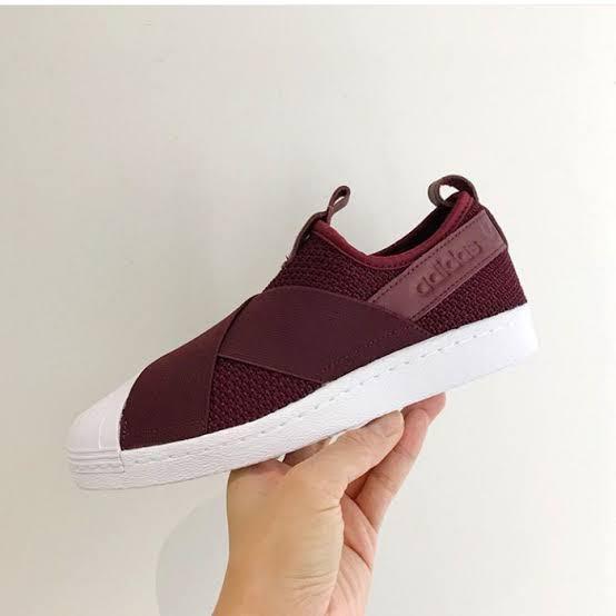 Adidas slip 2025 on maroon original