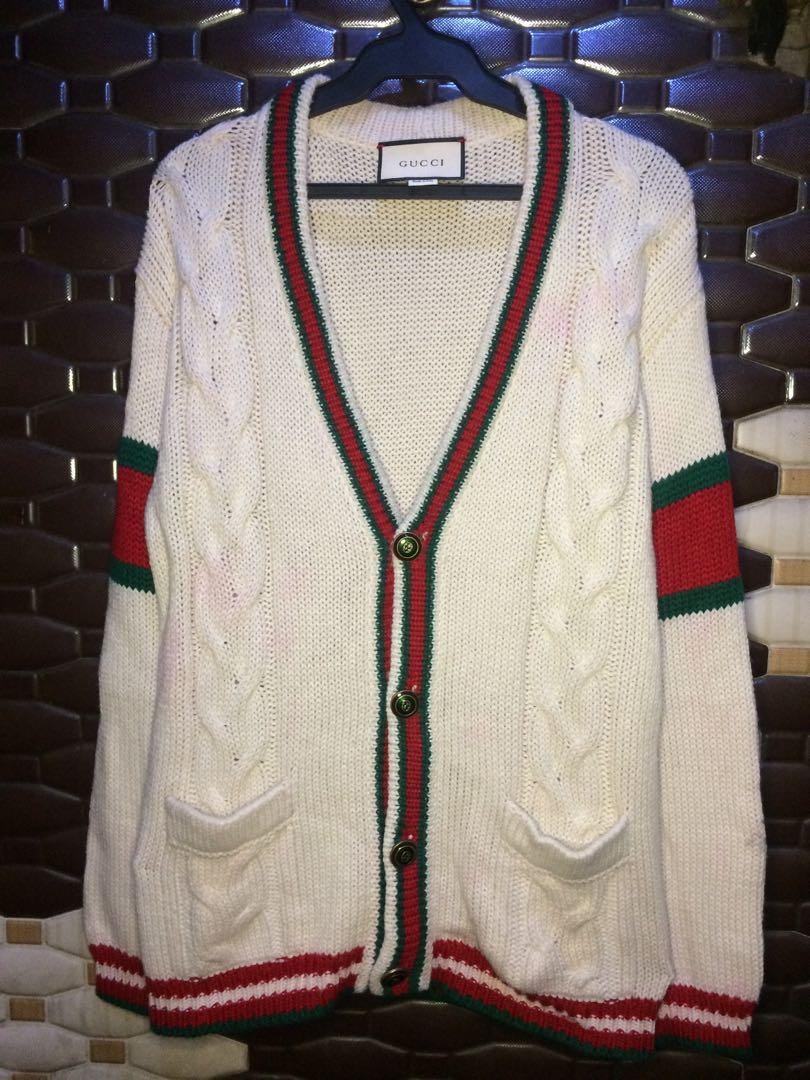 gucci oversize cable knit cardigan