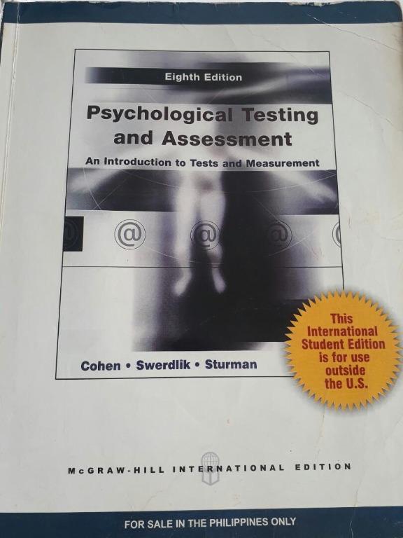 Psychological testing and assessment 8th ed. College textbook (Category: Textbooks) located in Manila. Submitted by mr.farenheit (Listing ID 1054335998, Image 1). Description: BS Psy textbook in good condition rfs: decluttering NO meet ups, thank you for understanding shipping ONLY via lalamove within metro manila, add sf.