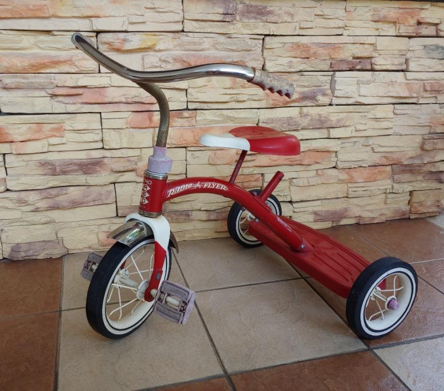 Classic red tricycle with push handle sale