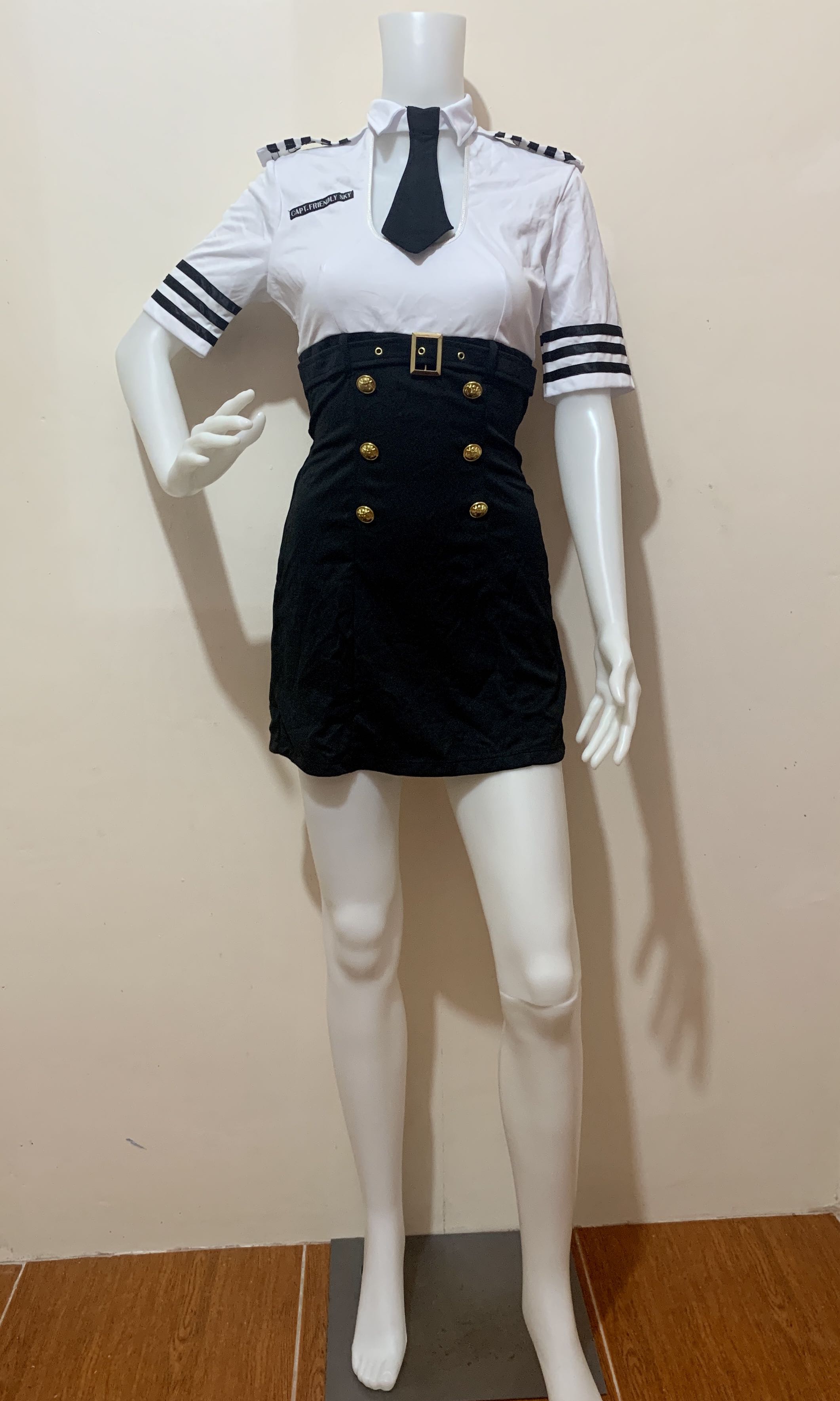Stewardess Costume with Sheer Details