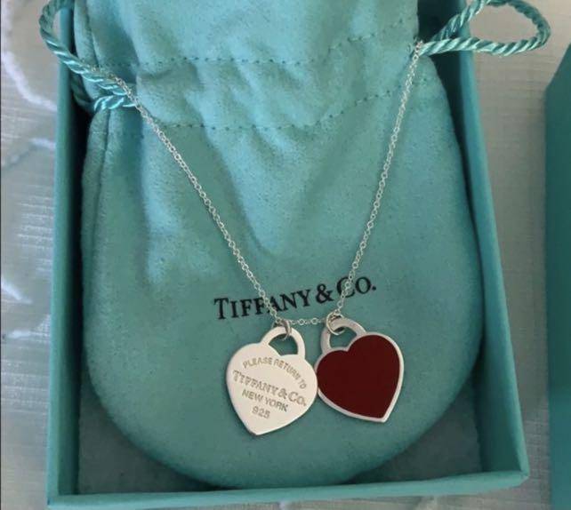 tiffany necklace red heart