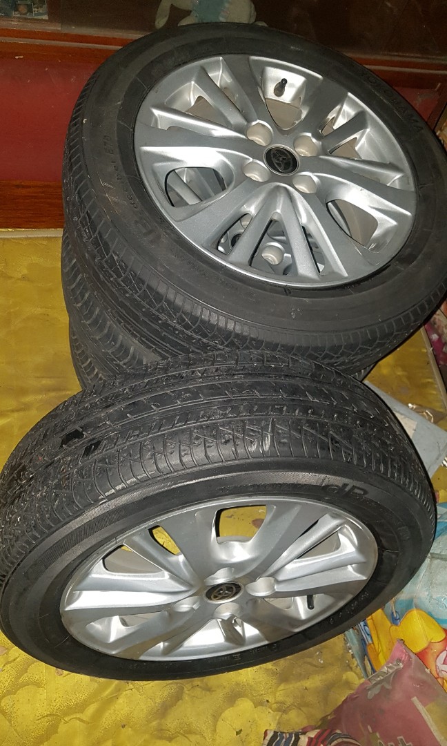 Toyota Vios stock mags with Yokohama tires, Car Parts & Accessories ...
