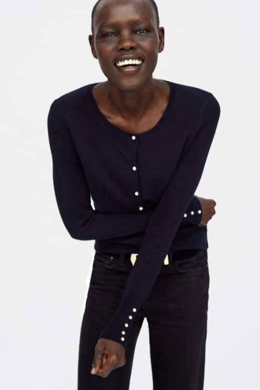 Zara cardigan pearl buttons sale