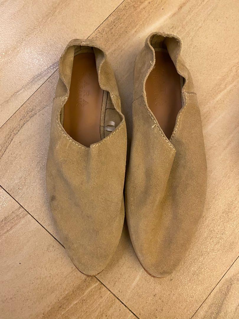 Zara suede flats clearance