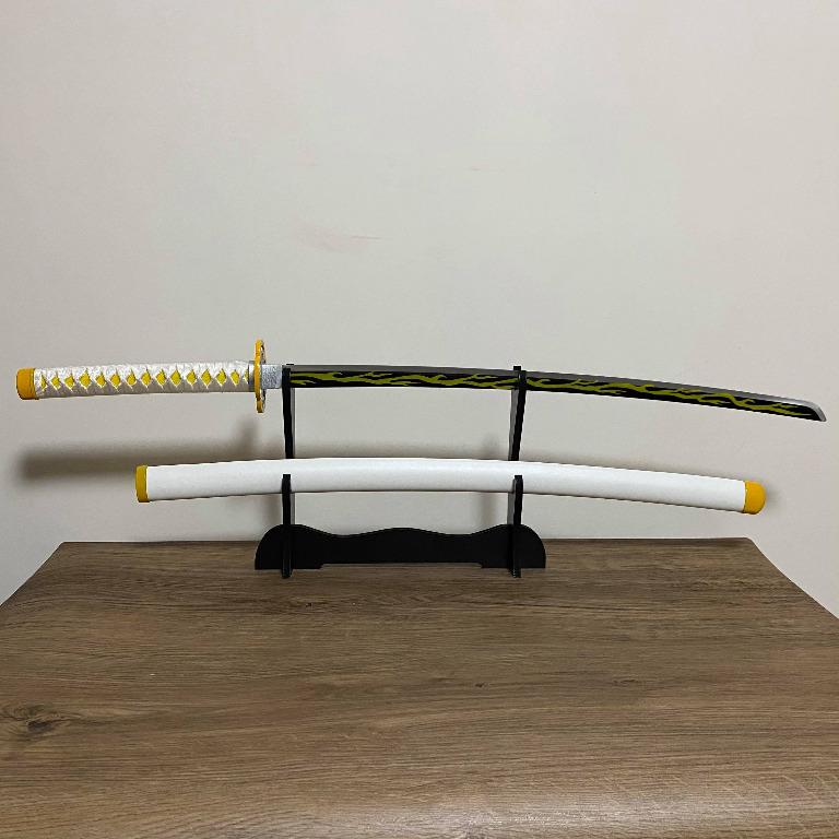 鬼滅之刃日輪刀我妻善逸皮製刀鞘不繡鋼款cosplay 玩具 遊戲類 玩具 Carousell