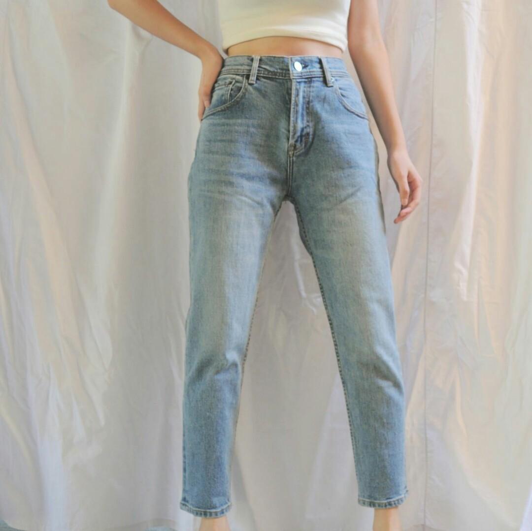 high waist maong pants
