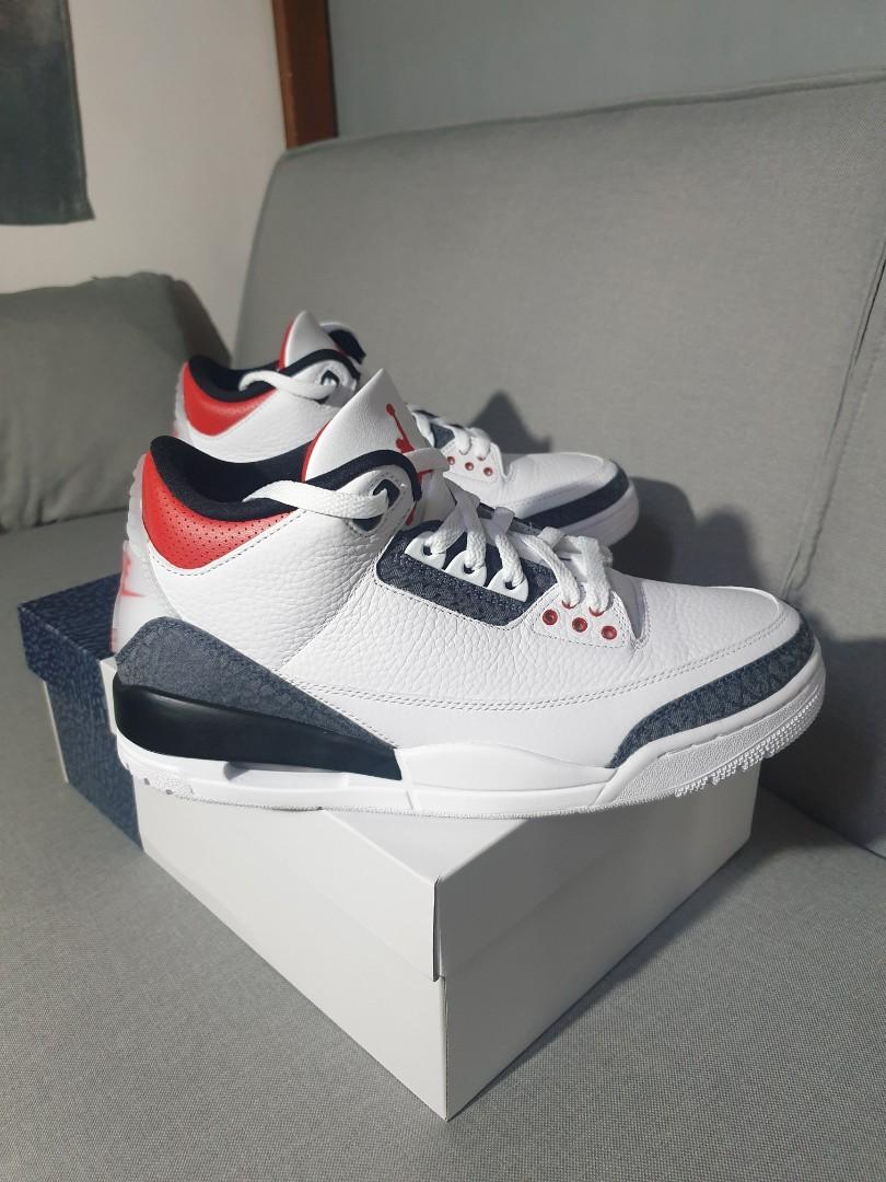 Air Jordan 3 Retro Se Fire Red Denim Men S Fashion Footwear Sneakers On Carousell
