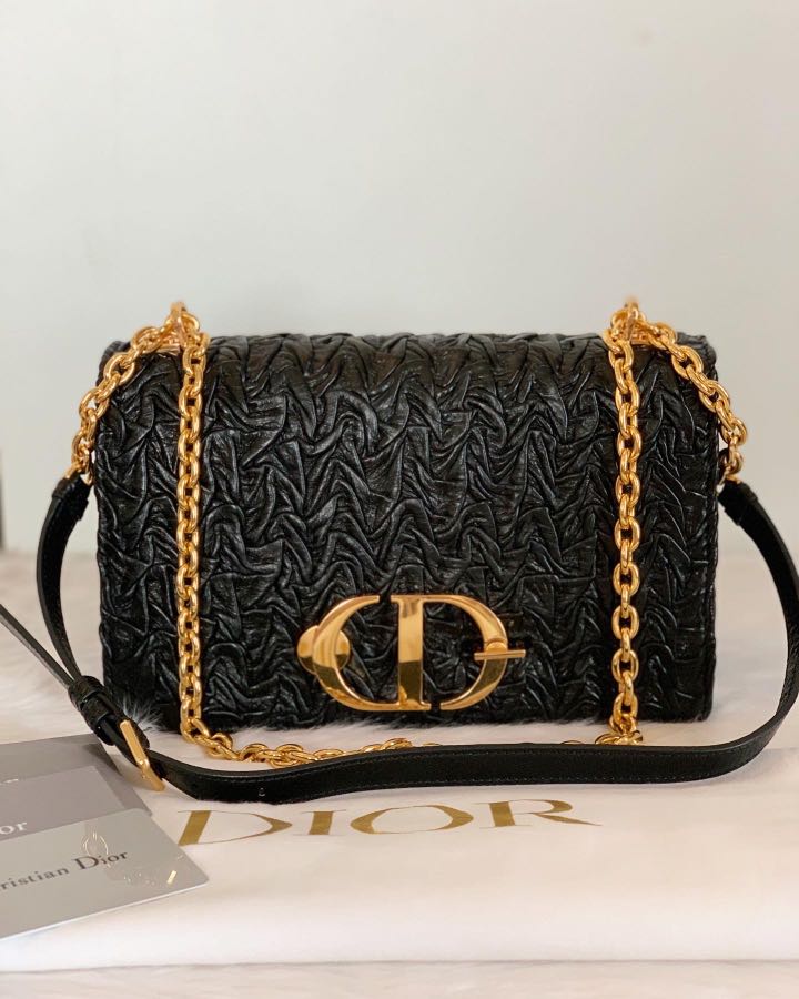 Christian Dior 30 Montaigne with Chain Black Grained Calfskin – Coco  Approved Studio
