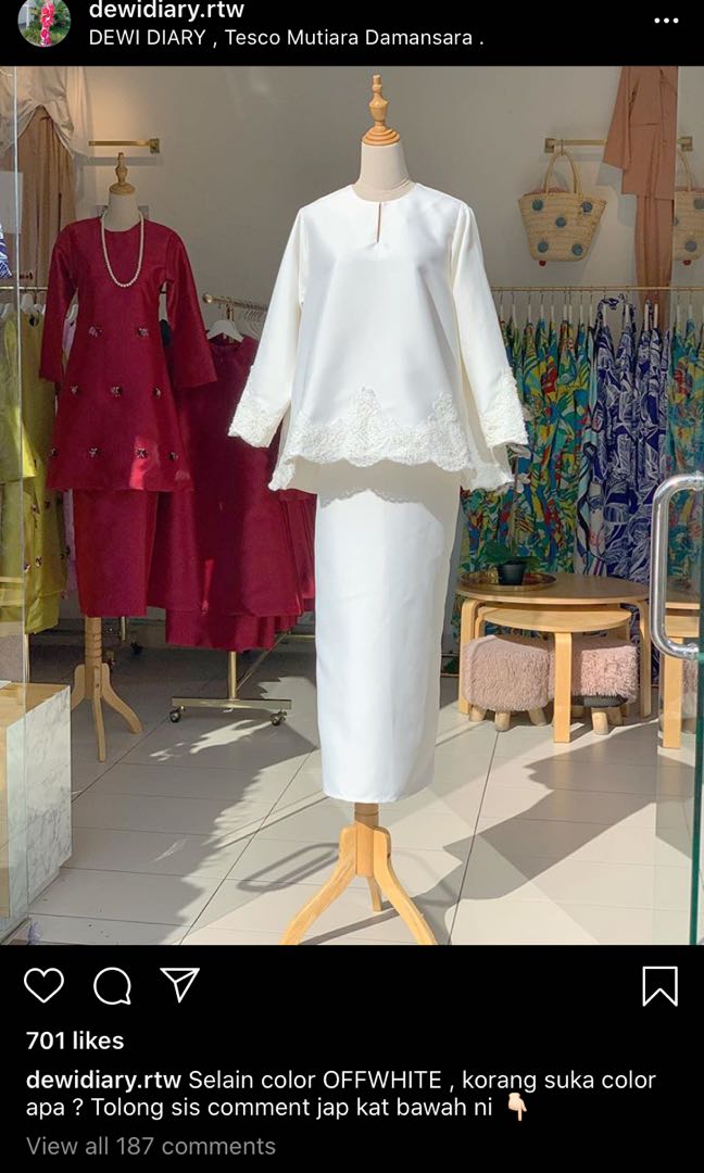 BAJU TUNANG KURUNG KEDAH OFF WHITE, Women's Fashion, Clothes 