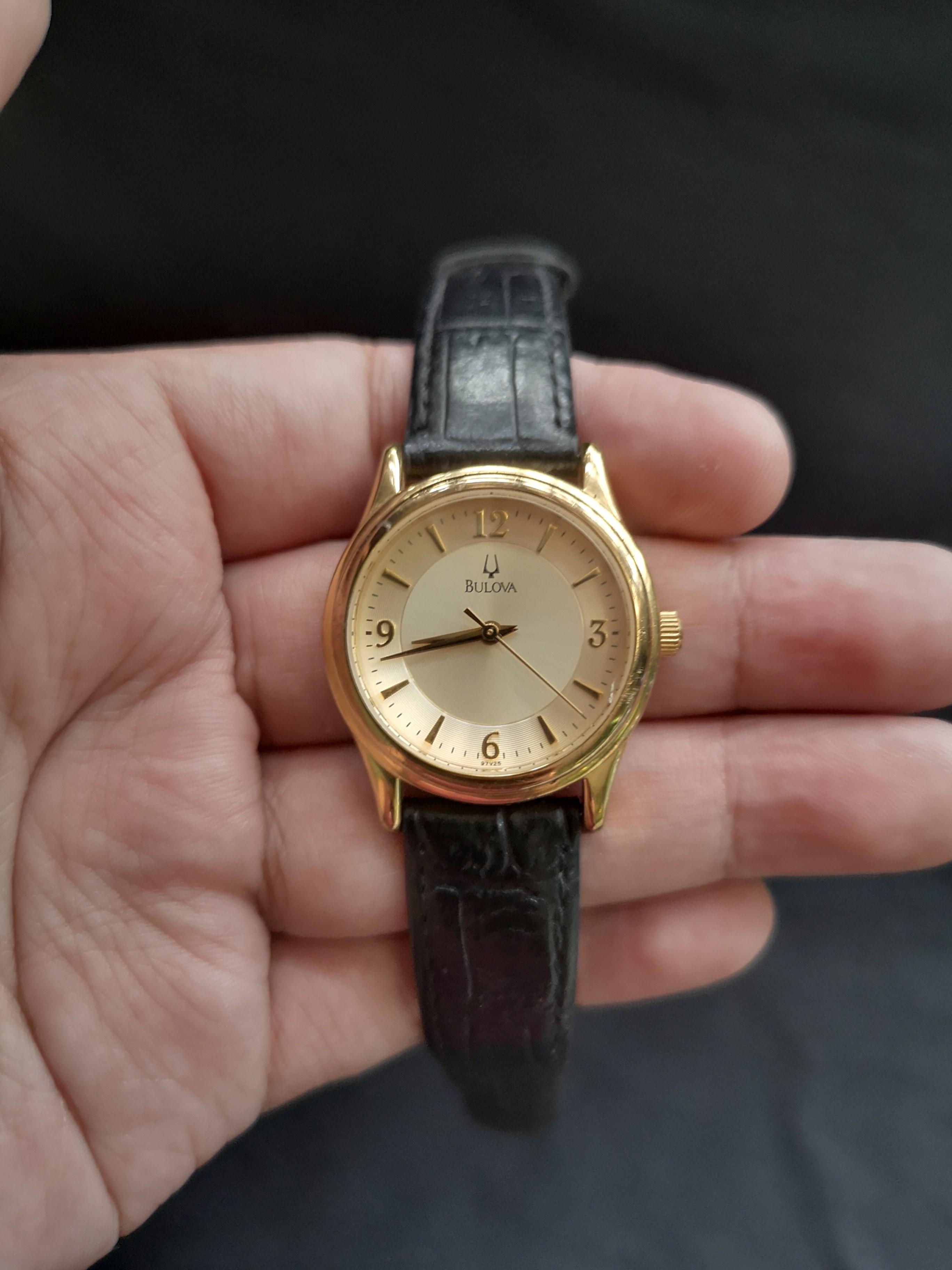 Bulova women's online leather watch