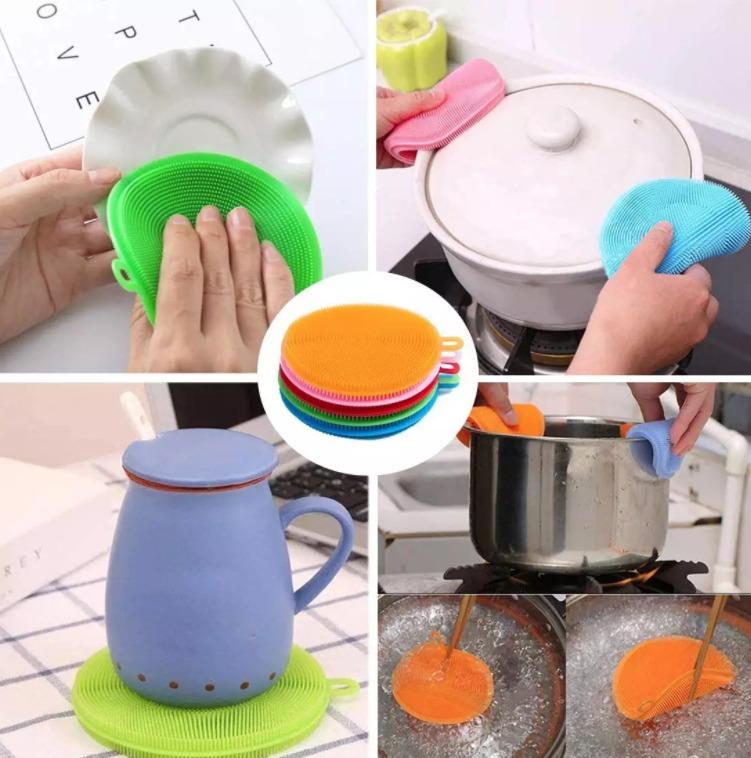 Magic Brush Cleaning Sponge Kitchen Pot Washing Tool Pan Dish Silicone Scrubber