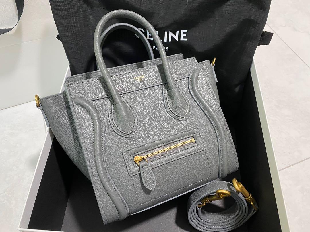 AUTHENTIC CELINE NANO LUGGAGE BAG IN BABY DRUMMED CALFSKIN