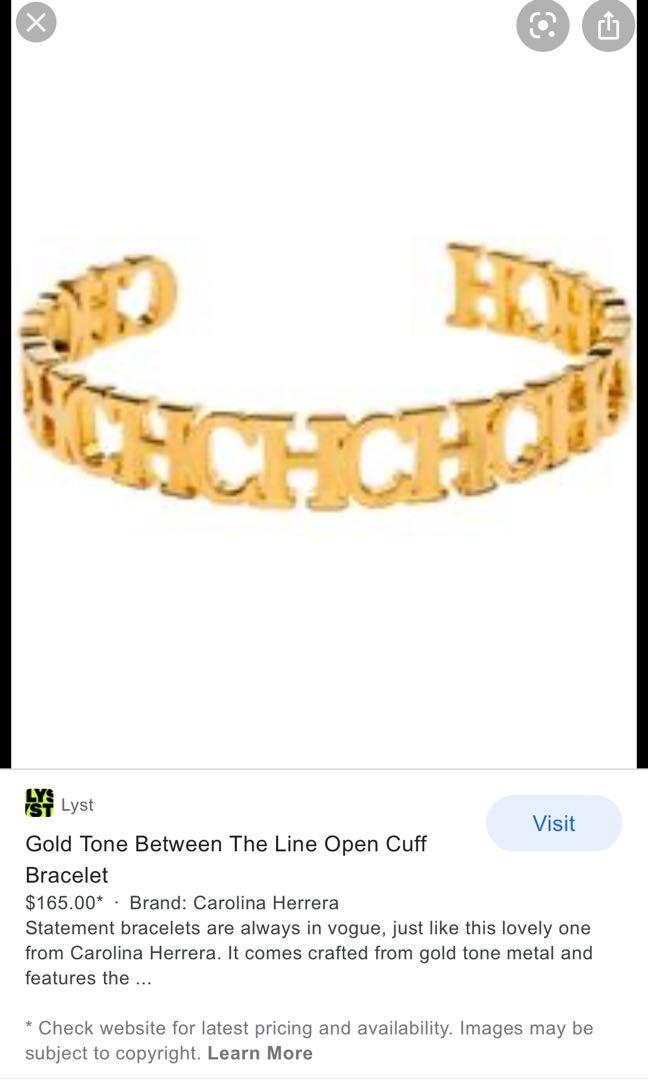 CH Carolina Herrera Logo Gold Tone Cuff Bracelet Carolina Herrera | TLC