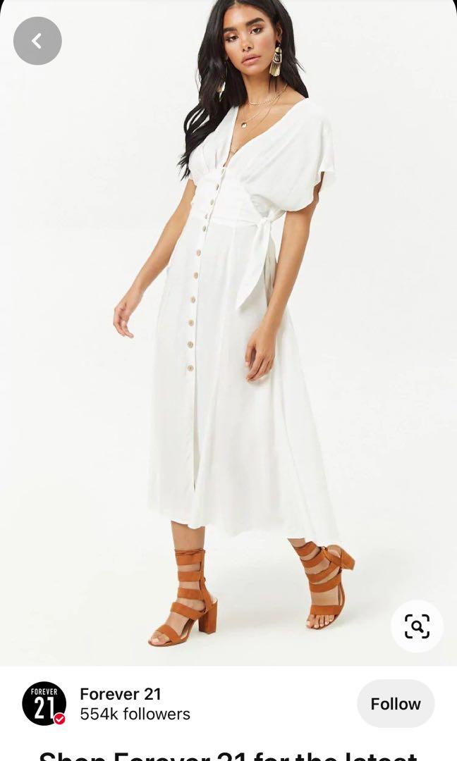 Button front midi shop dress forever 21