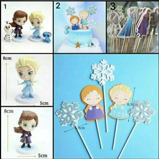 Frozen Theme Elsa and Anna figurine/ Cupcake toppers
