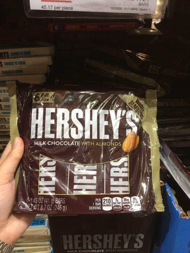 Hershey's Chocolates 263G 6pcs Per Pack 43G (Category: Packaged & Instant Food) located in Makati City. Submitted by cathymars13 (Listing ID 1054681995, Image 3). Description: Hershey's Chocolate Bar 263Gr per pack 6pcs 43Gr The Hershey's Milk Chocolate Bar is a flagship chocolate bar manufactured by The Hershey Company. Hershey refers to it as "The Great American Chocolate Bar..