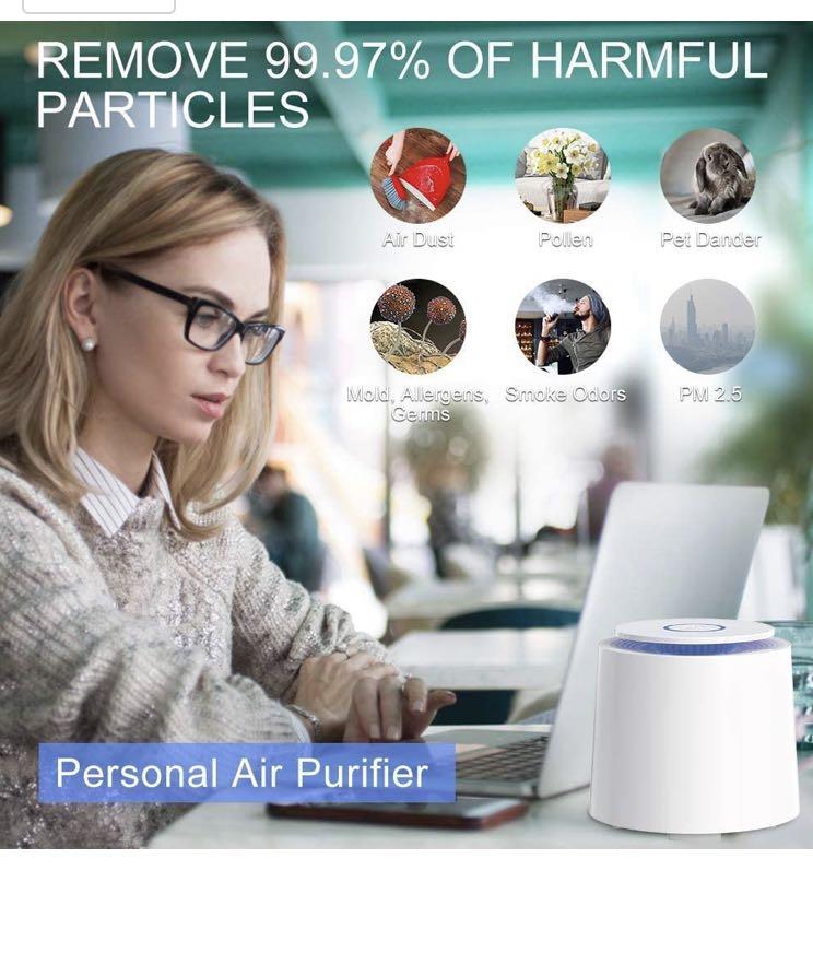 Himylife Portable Air Purifier with H13 True HEPA Filter Air Purifier for Home Office Desktop USB Air Cleaner with Night Light Model SY 701