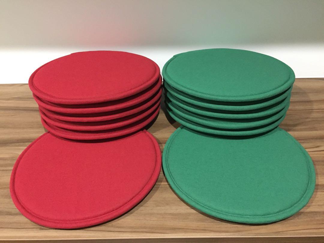 SUNNEA Chair pad red or green Lofallet 36x2.5 cm