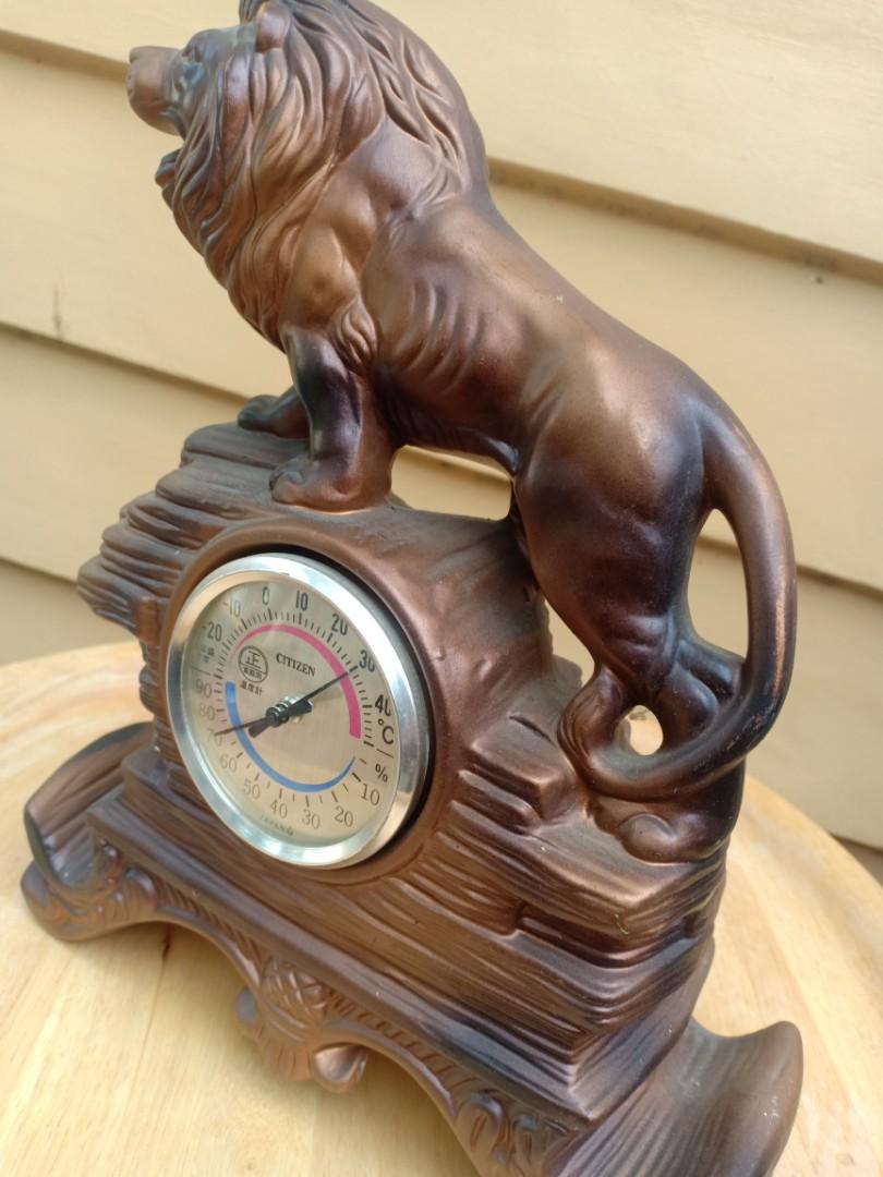 Lion display citizen hygrometer barometer (Category: Clocks) located in Las Pinas. Submitted by the_recycle_shop (Listing ID 1054497694, Image 3). Description: Citizen brand Item. From japan Made. Of ceramic material 10 inch x 8 inch.