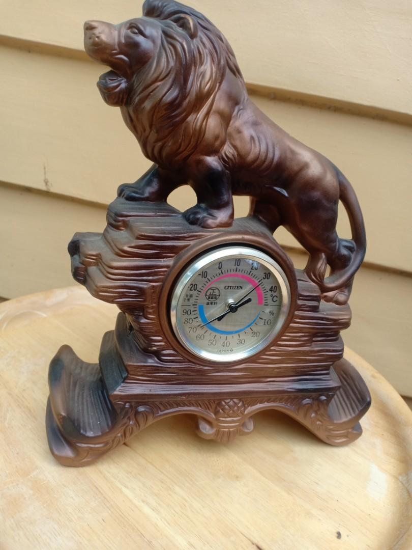 Lion display citizen hygrometer barometer (Category: Clocks) located in Las Pinas. Submitted by the_recycle_shop (Listing ID 1054497694, Image 1). Description: Citizen brand Item. From japan Made. Of ceramic material 10 inch x 8 inch.