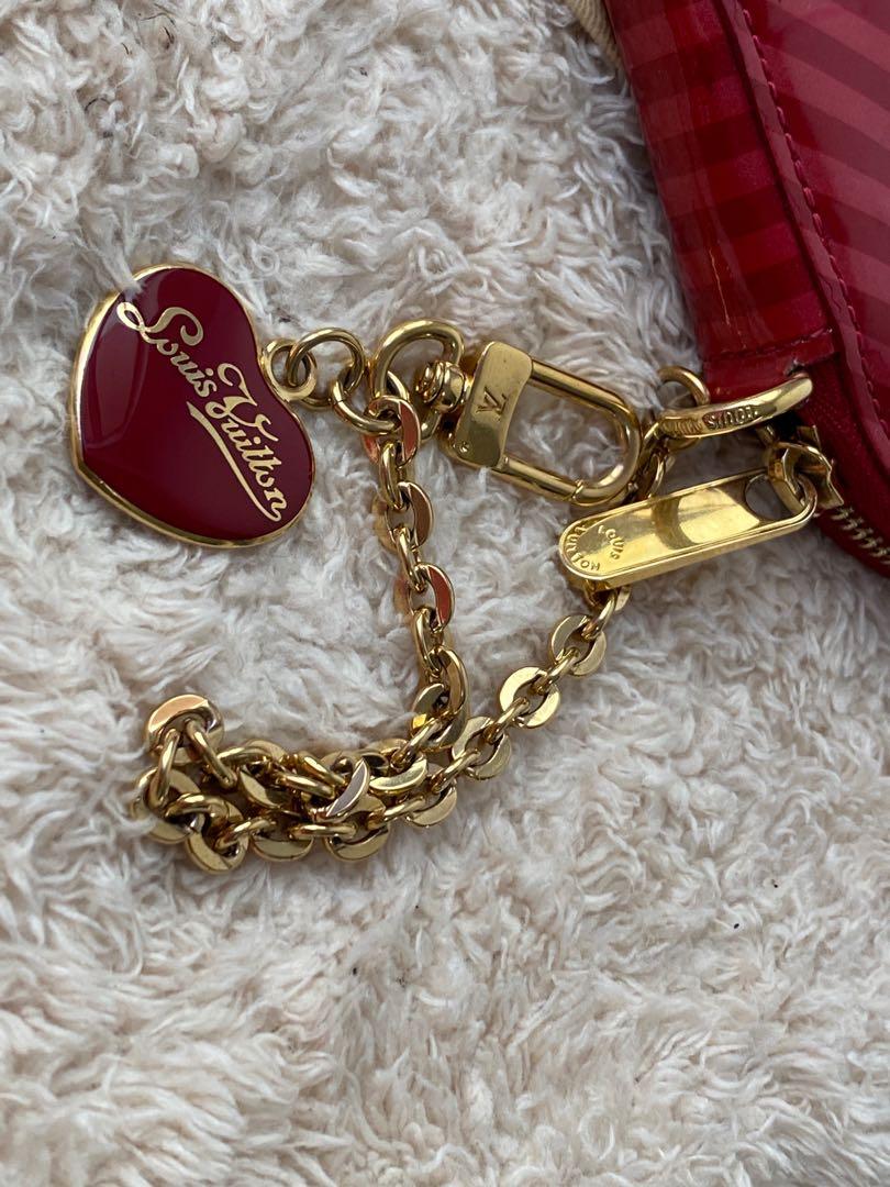 Louis Vuitton Vernis Rayures Heart Coin Purse Pomme d'Amour