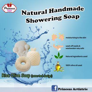 Natural homemade showering soap (rice olive soap)