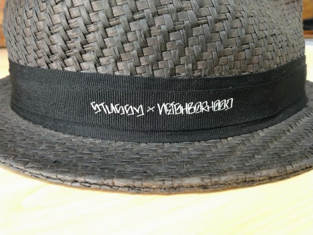 Neighborhood x Stussy聯名草編紳士帽straw fedora hat