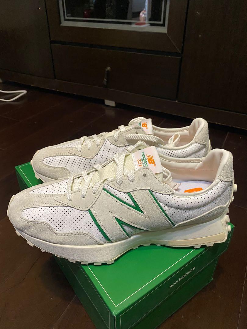 New Balance X Casablanca 327 白綠US8.5 厚底復古老爹鞋麂皮拼接時尚