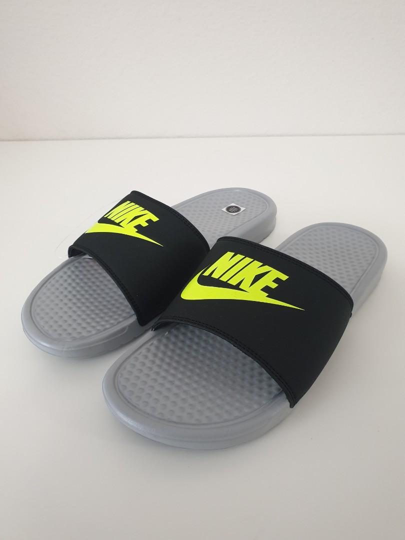 Nike benassi discount slides grey