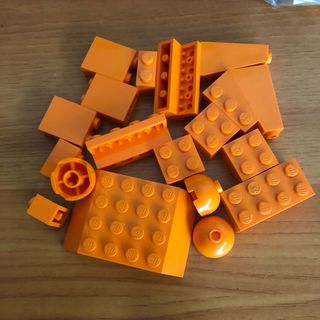 orange lego bricks