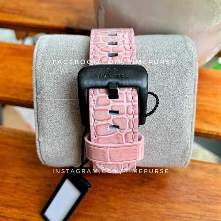 Orig TW Steel Canteen TW911 Swarovski Crystals Watch Black Pink 45MM