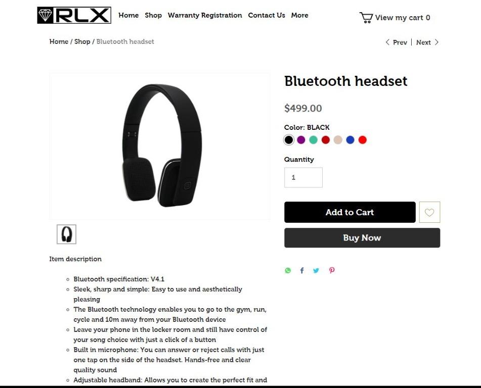 Rlx bluetooth headset best sale
