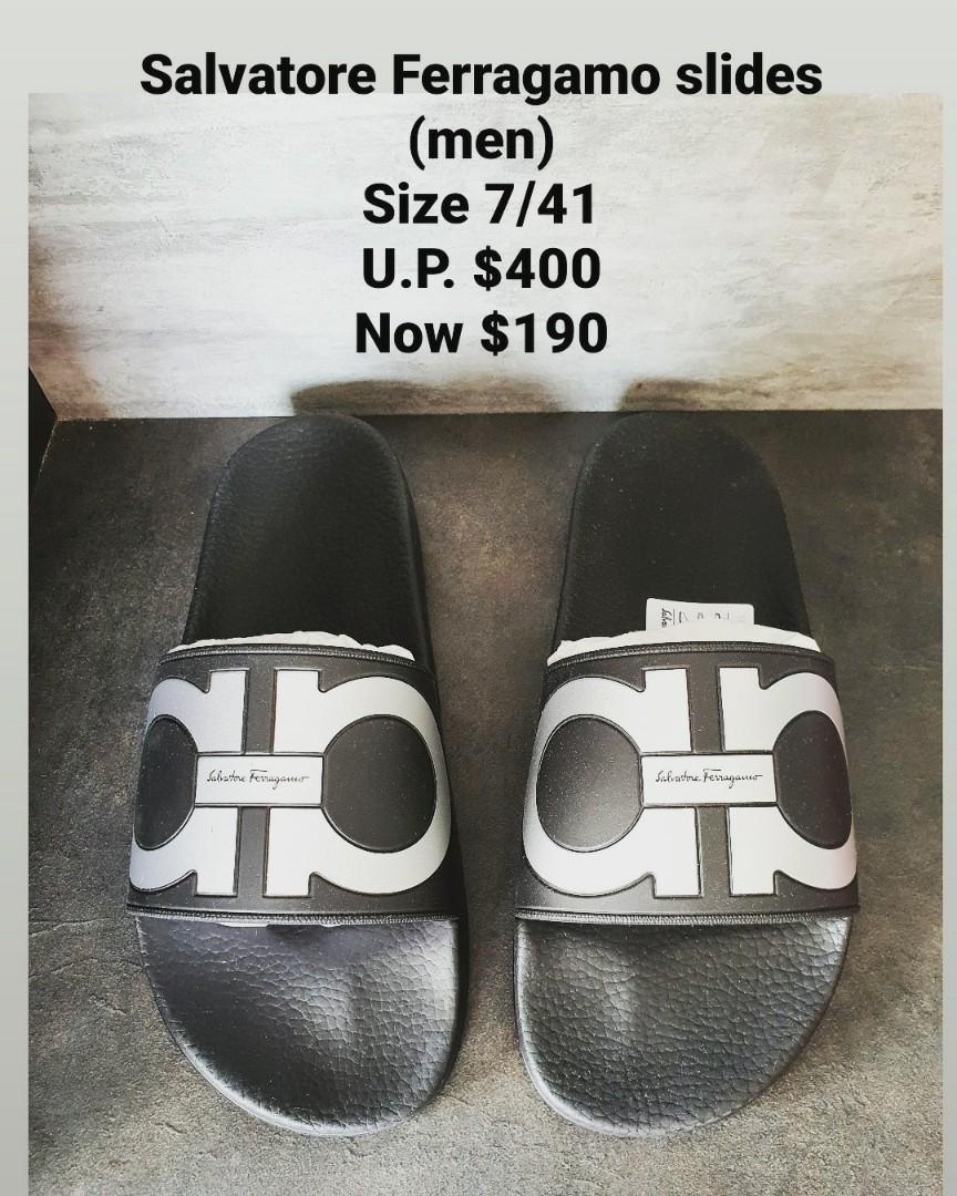Mens ferragamo clearance slides on sale