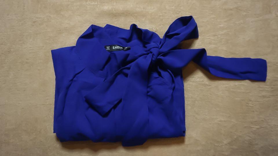shein blue blouse