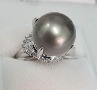 Skip to the beginning of the images gallery RING-PT900/BLK PEARL=14.3MM/D=0.61