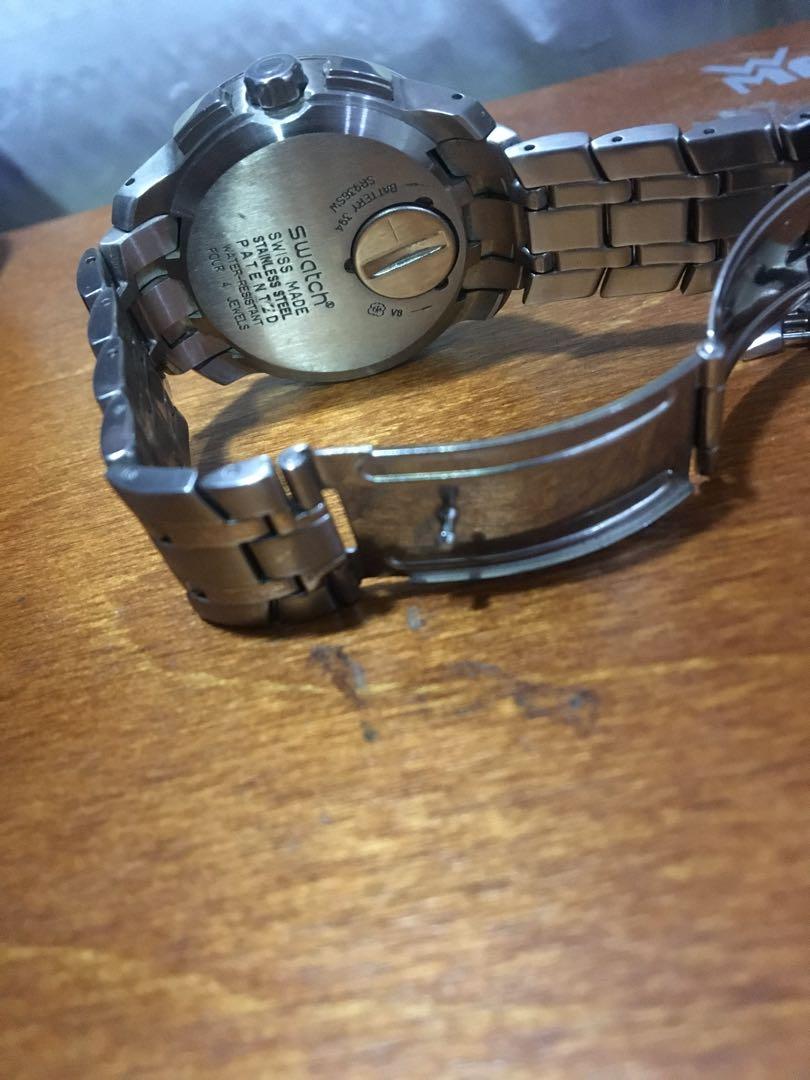 Swatch swiss made stainless shop steel patented 4 jewels