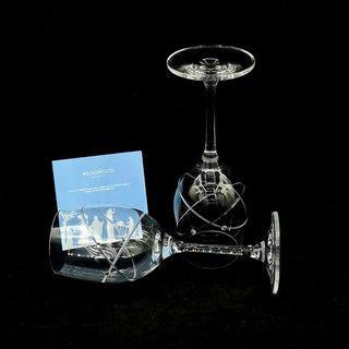 WEDGWOOD WINE GLASS-2PC W/CRYSTAL STUD