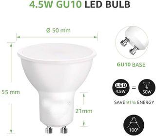WiFi Smart Bulb GU10, Warm to Cool White, Dimmable LED Spot Lights, Works with Alexa and Google Home, No Hub Required (4.5W=50W, 410lm, 2700K-6500K, 2.4GHz WiFi) [120803]