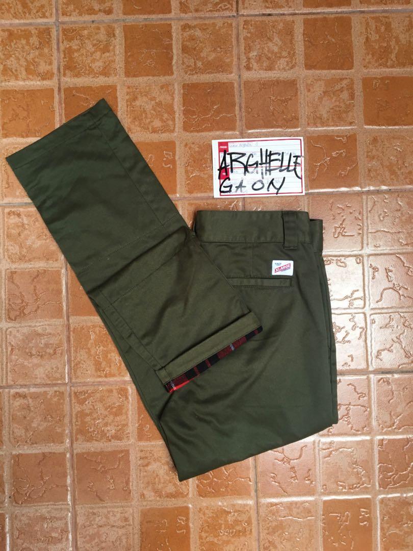 green cargo work pants
