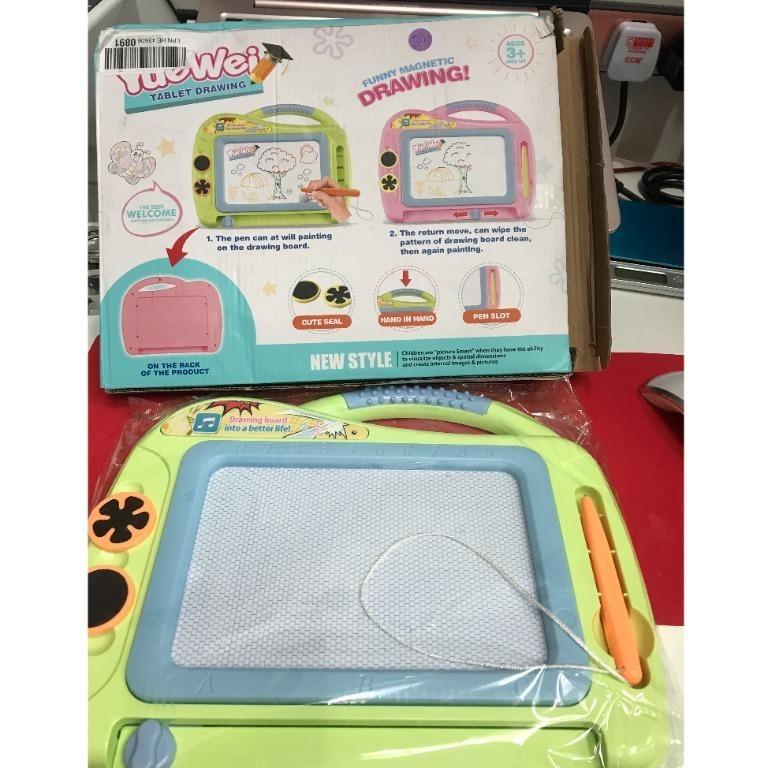 yuewei tablet drawing demo set for 2 4 years old kids travel size erasable pad with magnetic pen 84
