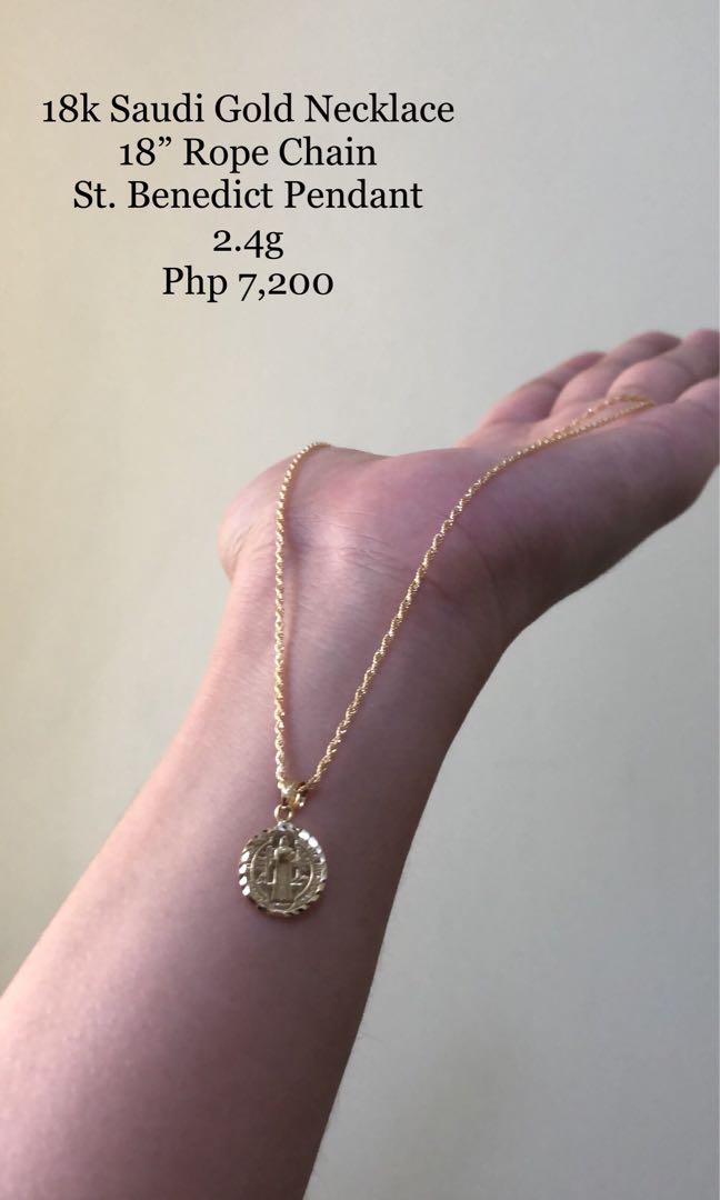 St benedict shop gold pendant