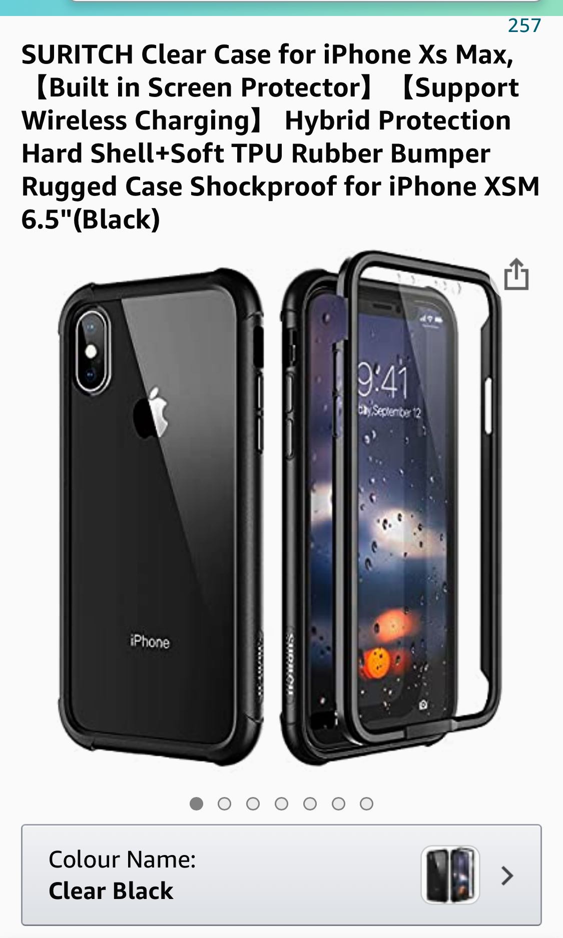 SURITCH Clear Case for iPhone Xs Max,【Built in Screen Protector - Main Image