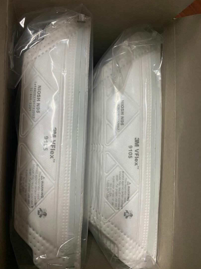 AUTHENTIC 3M VFLEX N95 RESPIRATOR MASK (Category: Face Care) located in Quezon City. Submitted by cjara (Listing ID 1054691233, Image 3). Description: - 9️⃣0️⃣ per piece - pack of 25 or box of 50 - with authenticity barcode 💯 Location: Pasig City PM for details 😊.