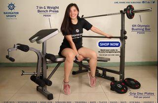 7in1 Multifunction Bench with Preacher Curl and Lat Pull Leg Curl FID Bench