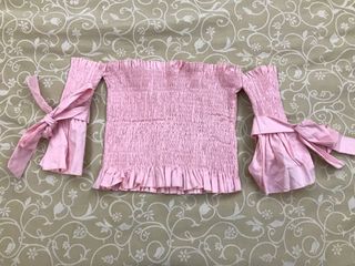 粉紅色懶人一字膊 pink off shoulder top64245519673475110