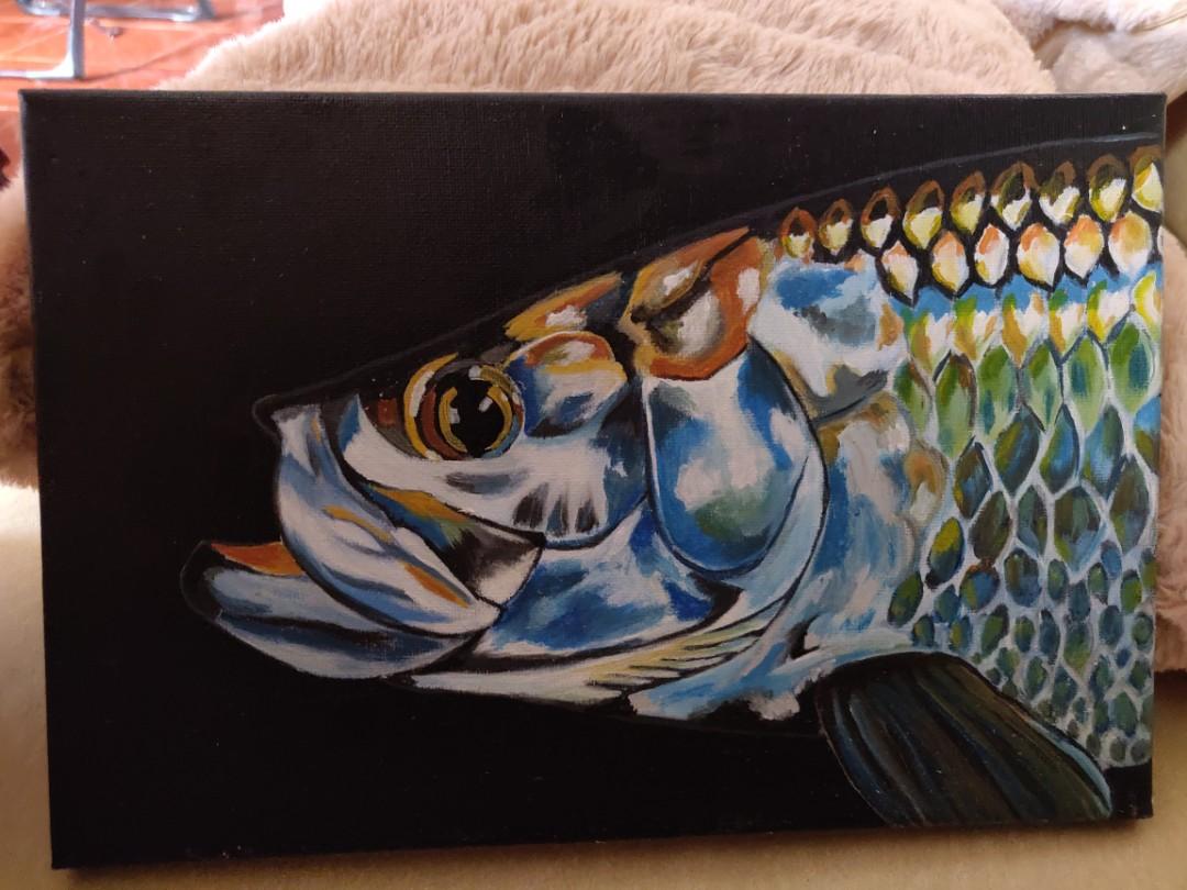 Acrylic On Canvas Painting Tarpon Fish Hobbies Toys Stationary Craft Art Prints On Carousell
