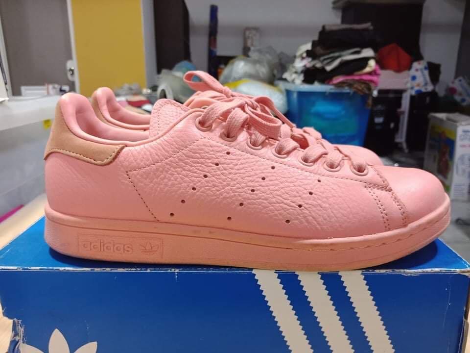 Sale Adidas Pink Leather Stan Smith Sneakers Men s Fashion