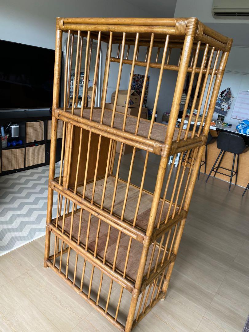 Beautiful Sturdy Rattan Shelving, Furniture & Home Living, Furniture