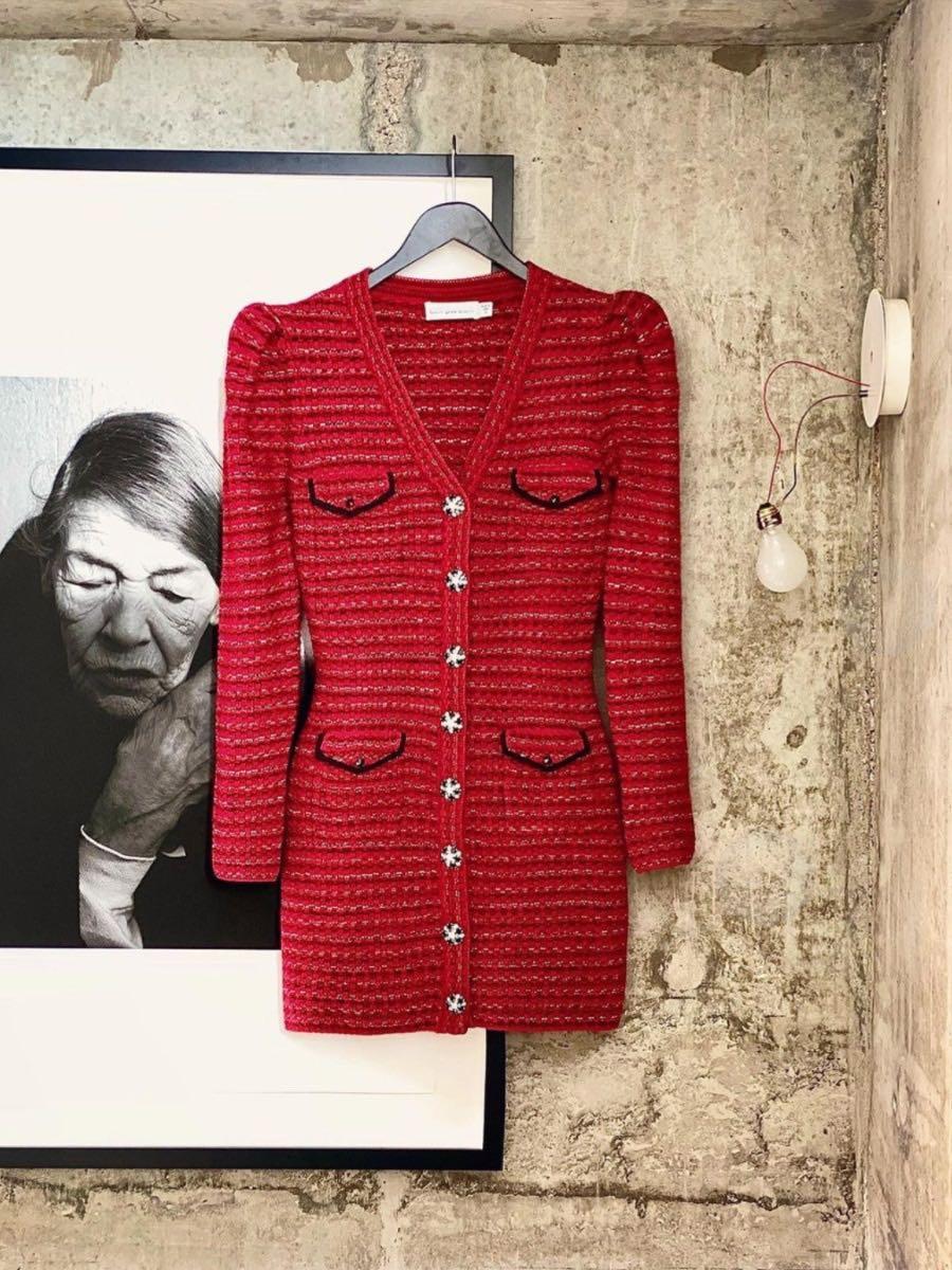 BNWT Authentic Self Portrait Red Melange Knit Dress, Women's Fashion, Tops,  Sleeveless on Carousell
